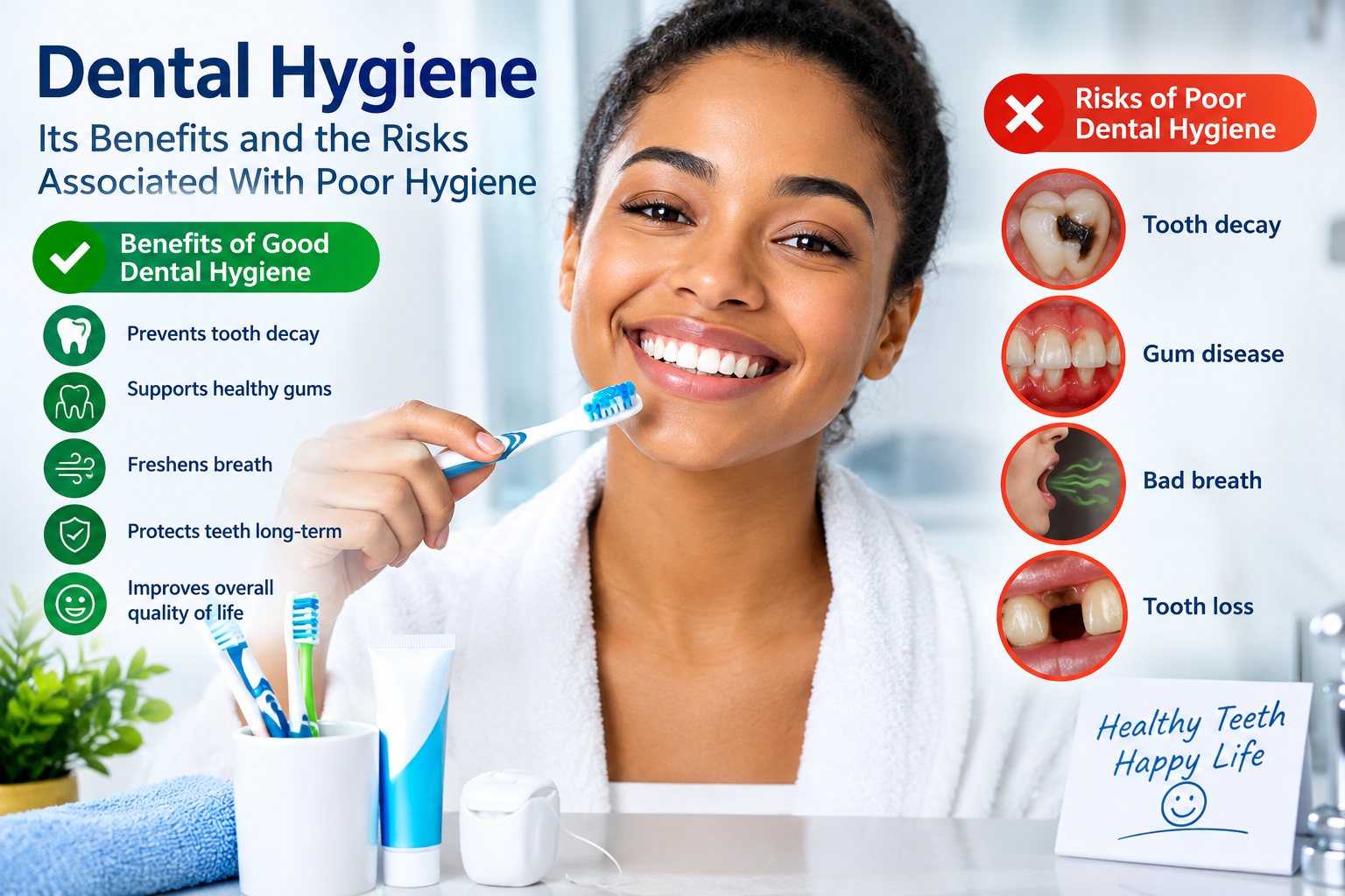 Dental Hygiene : Its Benefits and the Risks Associated With Poor Hygiene Dental Hygiene